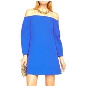 BCBGMaxAzria Royal Blue YESENIA Long Sleeve Off Shoulder Party Dress XS